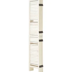 VEVOR Wood Room Divider 6 Panels Wood Folding Privacy Screen with Shelves, For Room Separation & Home Decor, 67.1 in Tall, Solid Frame, 360° Two-Way Hinges, Louvered Wooden Partition with Hardware