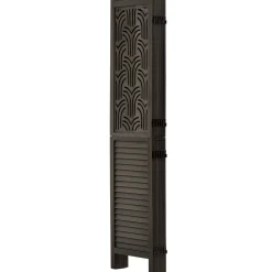 VEVOR Wood Room Divider 4 Panels 67 in Tall Wood Folding Privacy Screen, For Room Separation & Home Decor, Solid Frame, 360° Two-Way Hinges, Easy Assembly, Louvered Wooden Partition with Hardware