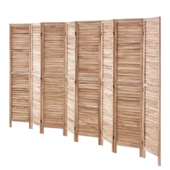 VEVOR Wood Room Divider, 8 Panel Wood Folding Privacy Screen, 66.9 Inches Tall Indoor Louvered Partition Divider, Portable Decoration Screen, for Room Separation, Home, Office, Restaurant & Bedroom