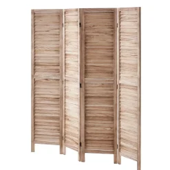 VEVOR Wood Room Divider 4 Panels Wood Folding Privacy Screen X Pattern, For Room Separation & Home Decor, 67 inches Tall, Solid Frame, 360° Two-Way Hinges, Rustic Wooden Partition with Hardware