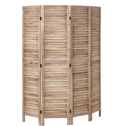 VEVOR Wood Room Divider 4 Panels Wood Folding Privacy Screen X Pattern, For Room Separation & Home Decor, 67 inches Tall, Solid Frame, 360° Two-Way Hinges, Rustic Wooden Partition with Hardware