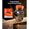 VEVOR Wood Router, 1 HP 710W, Variable Speed Palm Router Tool with 1/4 in Collet, Compact Edge Wood Trimmer with Fixed, Plunge & Tilt Base, Soft Start, for Woodworking, Trimming, DIY Projects, Corded