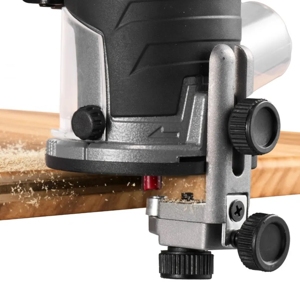 VEVOR Wood Router, 1 HP 710W, Variable Speed Palm Router Tool with 1/4 in Collet, Compact Edge Wood Trimmer with Fixed, Plunge & Tilt Base, Soft Start, for Woodworking, Trimming, DIY Projects, Corded