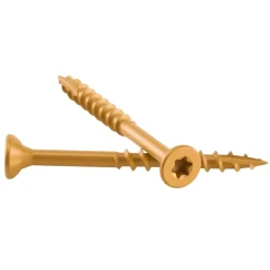 VEVOR Wood Screws 350 PCS, #8 x 2-Inch Anti-Rust Coated, Exterior Deck Screw Torx/T25 Star Drive, Metal Rust-Resistant Outdoor Decking Screws with 2 Screw Connectors, for Decking Fencing Framing
