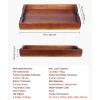 VEVOR Wood Serving Tray, Acacia Wooden Tray Board with Handles, Decorative Rustic Serving Trays Platter, Ideal for Breakfast in Bed, Lunch, Kitchen, Living Room, Ottoman, Coffee Table, Party, Couch