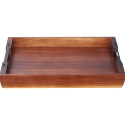 VEVOR Wood Serving Tray, Acacia Wooden Tray Board with Handles, Decorative Rustic Serving Trays Platter, Ideal for Breakfast in Bed, Lunch, Kitchen, Living Room, Ottoman, Coffee Table, Party, Couch