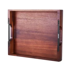 VEVOR Wood Serving Tray, Acacia Wooden Tray Board with Handles, Decorative Rustic Serving Trays Platter, Ideal for Breakfast in Bed, Lunch, Kitchen, Living Room, Ottoman, Coffee Table, Party, Couch