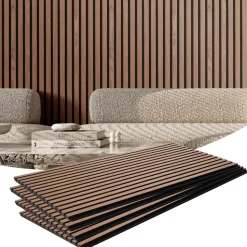VEVOR Wood Slat Acoustic Panels, 7.9 x 94.5 inch, MDF Accent Wooden Wall Panels for Modern Interior Wall Decor, Faux Wood Wall Board Panels for Noise Reduction, Silver Wood