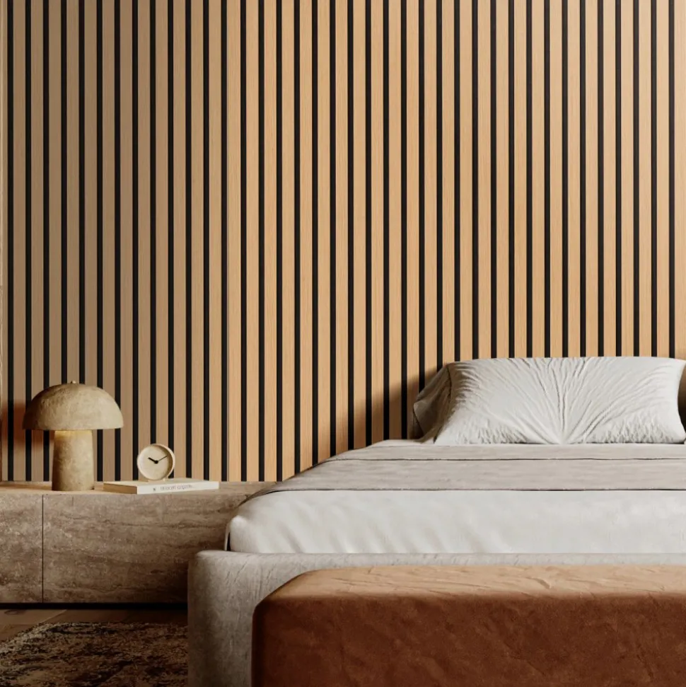 VEVOR Wood Slat Acoustic Panels, 23.6 x 47.2 inch, MDF Accent Wooden Wall Panels for Modern Interior Wall Decor, Faux Wood Wall Board Panels for Noise Reduction, Light Oak