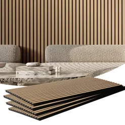 VEVOR Wood Slat Acoustic Panels, 23.6 x 47.2 inch, MDF Accent Wooden Wall Panels for Modern Interior Wall Decor, Faux Wood Wall Board Panels for Noise Reduction, Light Oak