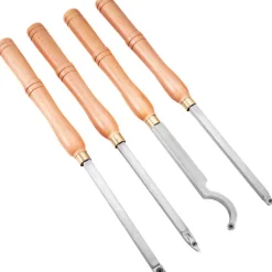 VEVOR Wood Turning Tools for Lathe 4 PCS Set, Carbide Lathe Tools with Diamond Shape, Round, Square Cutters, Turning Lathe Chisels with Comfortable Grip Handles Lathe Tools for Craft DIY Hobbyists