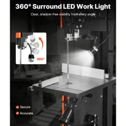VEVOR Woodworking Bandsaw, 18-Inch, Band Saw with 2240W 3HP Motor, 16-Inch Maximum Cutting Height, 27.2 x 20 in Cast Iron Table, with 360° Work Light, Miter Gauge, Fence, Band Saw for Woodworking