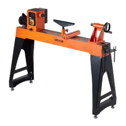 VEVOR Woodworking Lathe, 1.5 HP, Wood Lathe Machine with 0 to 3200 RPM Variable Speed, 16 x 40 in Workbench, Brushless DC Motor, Cast Iron Body, Tool Rest, for Medium to Large Projects Woodworking