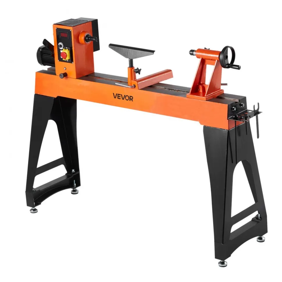 VEVOR Woodworking Lathe, 2 HP, Wood Lathe Machine with 0 to 3200 RPM Variable Speed, 18 x 40 in Workbench, Brushless DC Motor, Cast Iron Body, Tool Rest, for Medium to Large Projects Woodworking