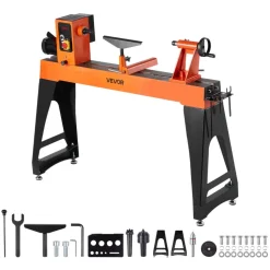 VEVOR Woodworking Lathe, 2 HP, Wood Lathe Machine with 0 to 3200 RPM Variable Speed, 18 x 40 in Workbench, Brushless DC Motor, Cast Iron Body, Tool Rest, for Medium to Large Projects Woodworking