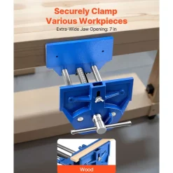 VEVOR Woodworking Vise, 7 Inch Jaw Width, Quick Release Wood Bench Vise, 8 Inch Max Jaw Opening, Heavy-duty Cast Iron Construction, Workbench Vice with Adjustable Front Stop, for Woodworking Drilling