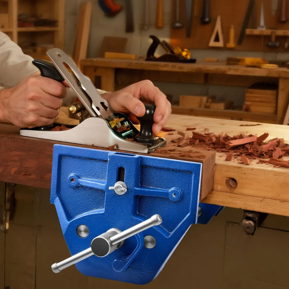 VEVOR Woodworking Vise, 7 Inch Jaw Width, Quick Release Wood Bench Vise, 8 Inch Max Jaw Opening, Heavy-duty Cast Iron Construction, Workbench Vice with Adjustable Front Stop, for Woodworking Drilling