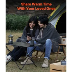 VEVOR Wool Camping Blanket, Large Warm Stadium Blanket, Waterproof & Windproof, Flame Retardant, Great for Outdoors, Picnics, Hiking, Sports Events, Travel, 64