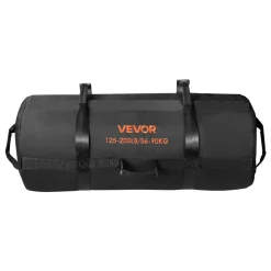 VEVOR Workout Sandbag, Heavy Duty Workout Power Bags with Handles, 125-200 lbs Adjustable Slam Bag for Fitness Strength Weight Training Cross-Training, Home Gym Exercise, Black (Unfilled)