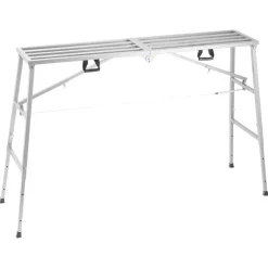 VEVOR Work Platform, 4 Gear Adjustable Height, Folding Alloy Steel Step Ladder, Portable Scaffolding Platform, 880 lb Load Capacity, Non-Slip Rubber Feet, Drywall Painting Stool, Cleaning & Washing