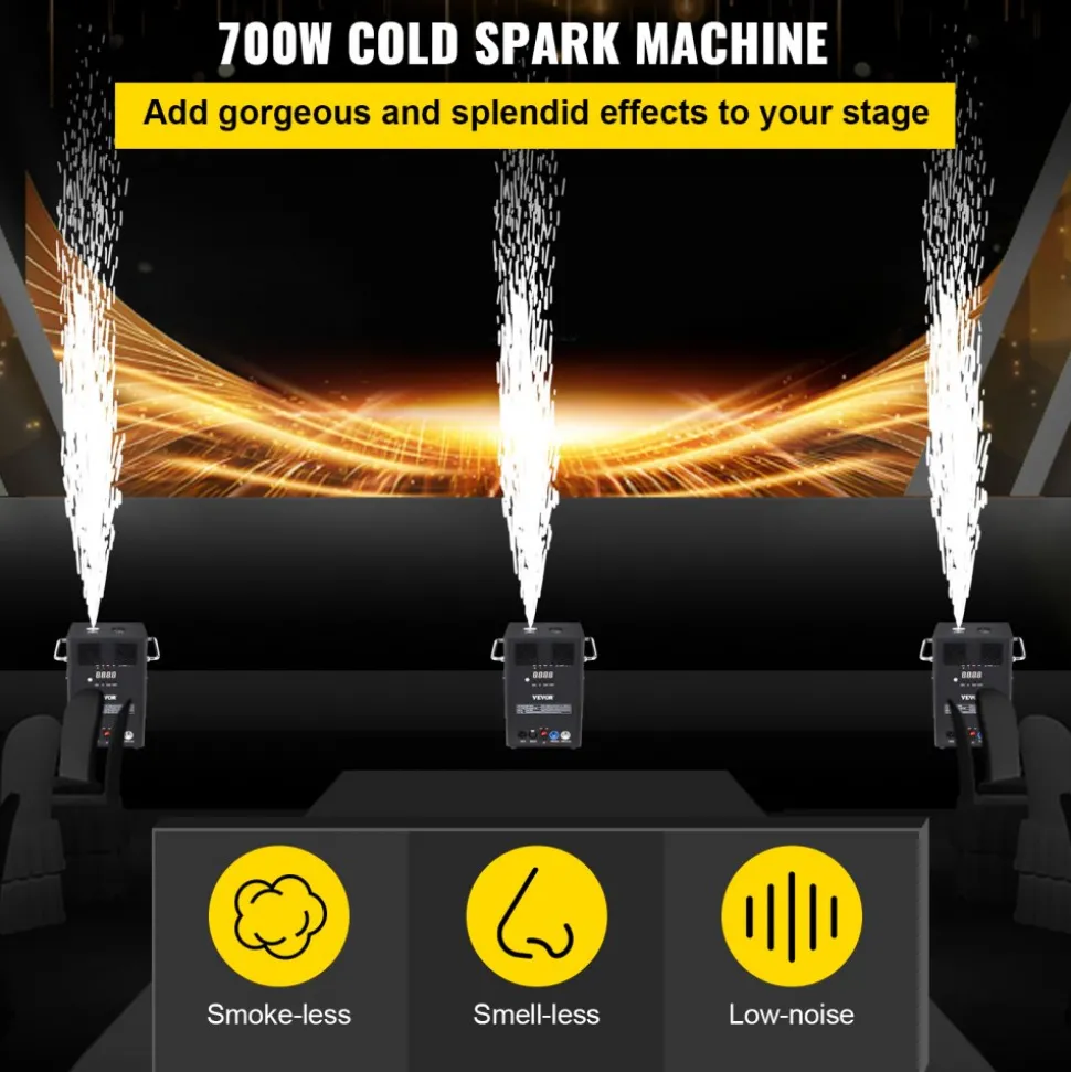 VEVOR 400W 2pcs Large Stage Equipment Special Effect Machine, Smart DMX Control Stage Equipment Showing Machine, Stage Lighting Effect Machine with Wireless Remote Control for Musical Show, Wedding