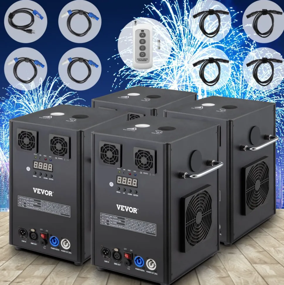 VEVOR 400W 2pcs Large Stage Equipment Special Effect Machine, Smart DMX Control Stage Equipment Showing Machine, Stage Lighting Effect Machine with Wireless Remote Control for Musical Show, Wedding
