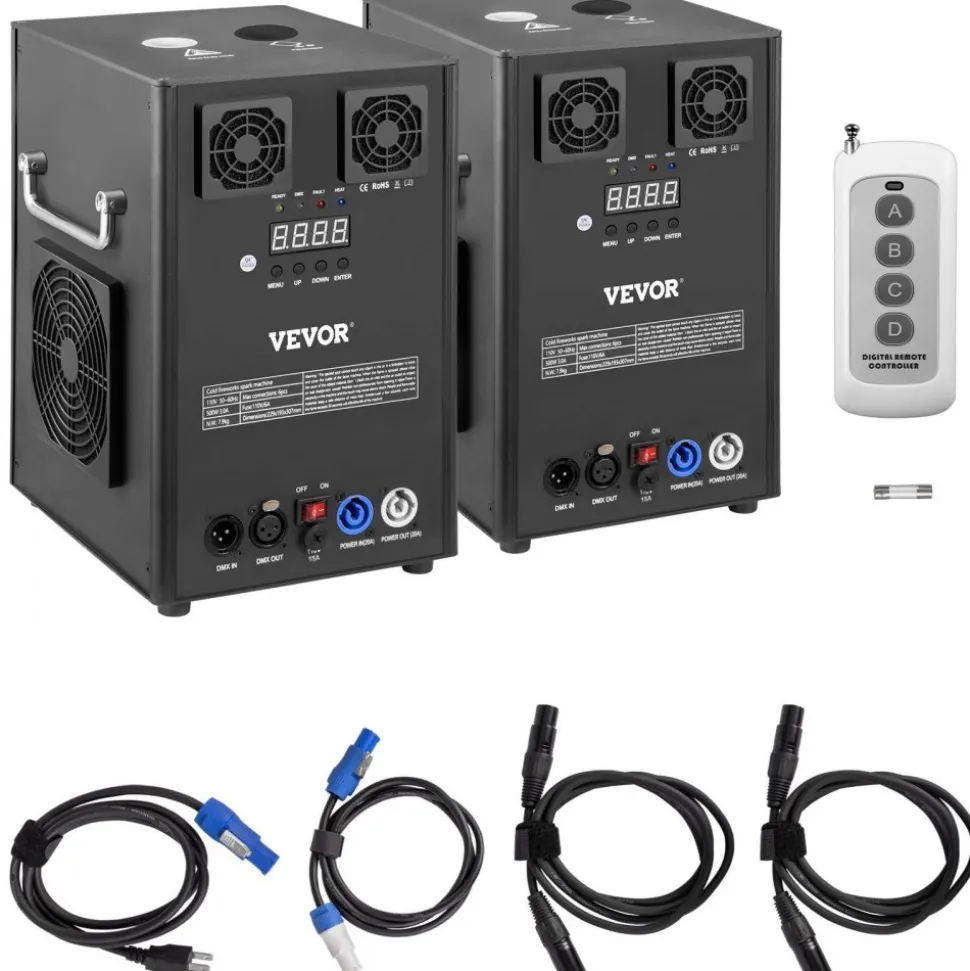 VEVOR 400W 2pcs Large Stage Equipment Special Effect Machine, Smart DMX Control Stage Equipment Showing Machine, Stage Lighting Effect Machine with Wireless Remote Control for Musical Show, Wedding