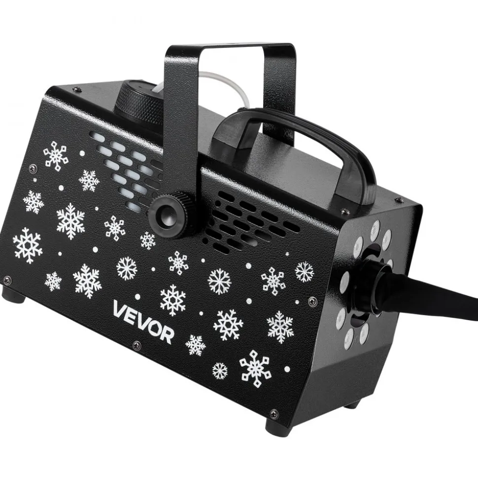 VEVOR 900W Snow Machine with 9 LED RGB Lights, 12 LED Lighting Colors, and Wireless Remote, Handheld/Hanging Outdoor Snowflake Machine Fake Snow Machines with 1L Tank for Christmas Party