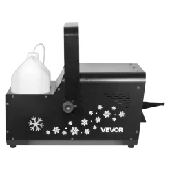 VEVOR 1500W Snow Machine with RGB DMX512 Signal Control, 9 LED Lights, Wireless Remote, High Output Snowflake Machine with 5L Tank, Portable DJ Stage Snow Maker for Christmas Parties Stage Effects
