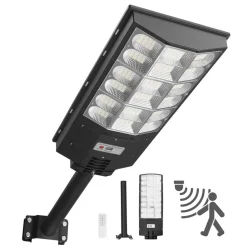 VEVOR 12000W Solar Street Light Outdoor, 900000LM, Commercial Parking Lot Light Dusk to Dawn, LED Flood Security Lamp with Motion Sensor, IP65 Waterproof Wide Angle Outdoor Lighting, for Driveway Yard