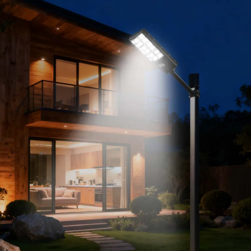 VEVOR 12000W Solar Street Light Outdoor, 900000LM, Commercial Parking Lot Light Dusk to Dawn, LED Flood Security Lamp with Motion Sensor, IP65 Waterproof Wide Angle Outdoor Lighting, for Driveway Yard