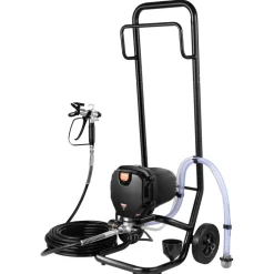 VEVOR 750W Stand Airless Paint Sprayer, 3000PSI High Efficiency Electric Airless Sprayer With Cart, Paint Sprayers for Home Interior and Exterior Furniture and Fences, Fine And Even Painting Effect