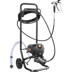 VEVOR 750W Stand Airless Paint Sprayer, 3000PSI High Efficiency Electric Airless Sprayer With Cart, Paint Sprayers for Home Interior and Exterior Furniture and Fences, Fine And Even Painting Effect