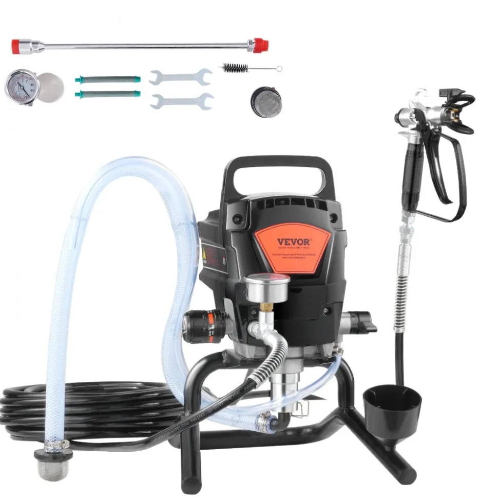 VEVOR 950W Stand Airless Paint Sprayer, 3000PSI High Efficiency Electric Airless Sprayer, Handheld Paint Sprayers for Home Interior and Exterior Furniture and Fences, Fine And Even Painting Effect