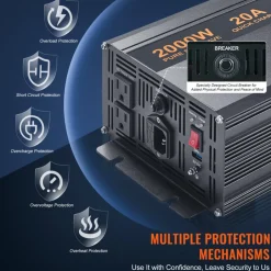 VEVOR 2000W Sump Pump Battery Backup with LCD, Automatically Shifts to Inverter Power Ensuring Uninterrupted Operation, Essential for Emergencies & Power Failures