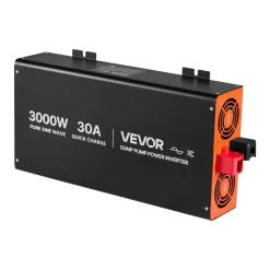 VEVOR 3000W Sump Pump Battery Backup System, LCD Display, Auto Switches to Battery Inverter Power for Sump Pump, Pure Sine Wave, for Basement Protection Emergency Power Outage, Batteries Not Included