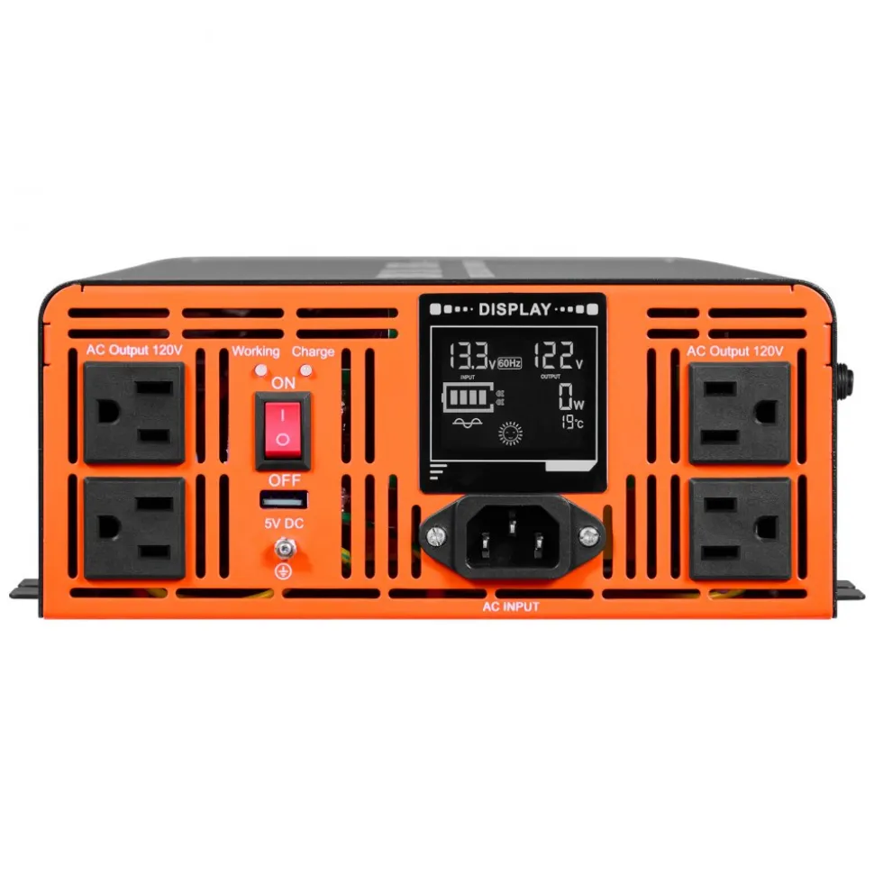 VEVOR 3000W Sump Pump Battery Backup System, LCD Display, Auto Switches to Battery Inverter Power for Sump Pump, Pure Sine Wave, for Basement Protection Emergency Power Outage, Batteries Not Included
