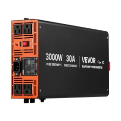 VEVOR 3000W Sump Pump Battery Backup System, LCD Display, Auto Switches to Battery Inverter Power for Sump Pump, Pure Sine Wave, for Basement Protection Emergency Power Outage, Batteries Not Included