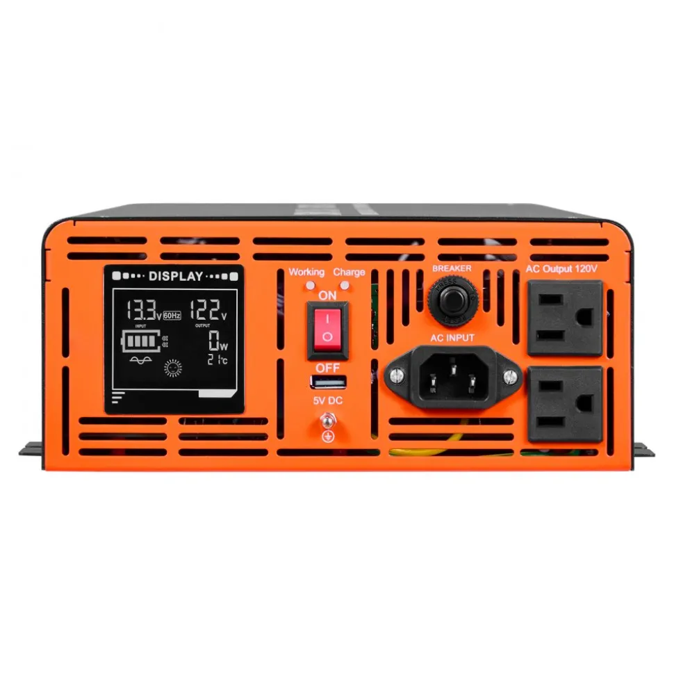 VEVOR 2500W Sump Pump Battery Backup System, LCD Display, Auto Switches to Battery Inverter Power for Sump Pump, Pure Sine Wave, for Basement Protection Emergency Power Outage, Batteries Not Included