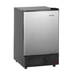 VEVOR 15" W Under Counter Ice Maker, 15 LBS/Day Crescent Ice Maker Built-in with 11LBS Storage Bin & Reversible Door, Freestanding Ice-Making Machine for Commercial Home Kitchens - No Drain Required
