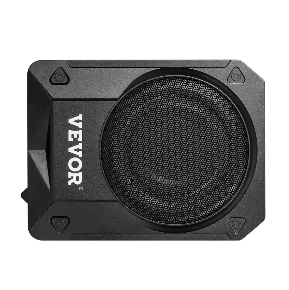 VEVOR 8" 800W Underseat Car Subwoofer, Slim Powered Car Subwoofers Under the Seat, Low Profile Audio Sub Built-in Amplifier, High/Low Level Input & Volume Controller for SUVs, Car, Truck, RV