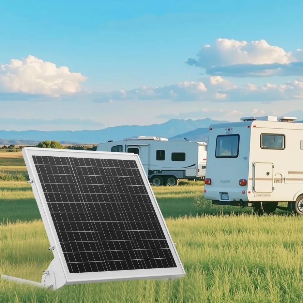 VEVOR 20W 12V Solar Battery Trickle Charger Maintainer, Mono Solar Panel Battery Charger with Built-in MPPT Controller & Adjustable Mount Bracket, IP65 Waterproof for Car Boat RV Trailer House Roof