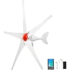 VEVOR 800W 12V Wind Turbine Generator, 5-Blade Wind Turbine Kit with MPPT Controller, High-Efficiency 3-Phase AC Permanent Wind Power Generator for RVs, Boats, Home, Farm (Tower Pole Not Included)