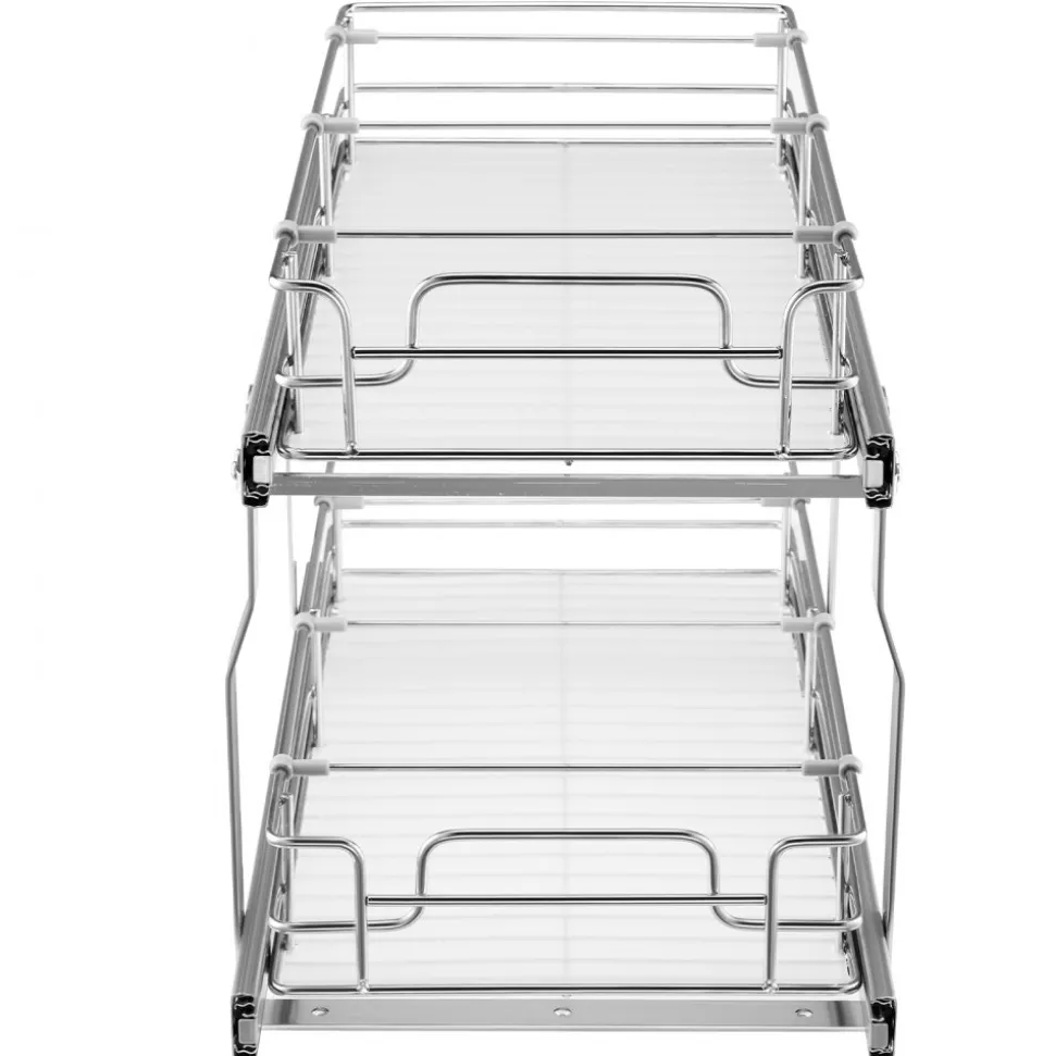 VEVOR 8.5"Wx21"Dx15"H Pull Out Cabinet Organizer, Heavy Duty Slide Out Pantry Shelves, Steel Roll Out Drawers, Sliding Drawer Storage for Home Under Sink, 10"Wx22"Dx18"H Install Size for Cabinet