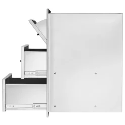 VEVOR 17W x 30H x 21D Inch Outdoor Kitchen Stainless Steel Double Access Drawers with Paper Towel Holder Combo for BBQ Island or Grill Station