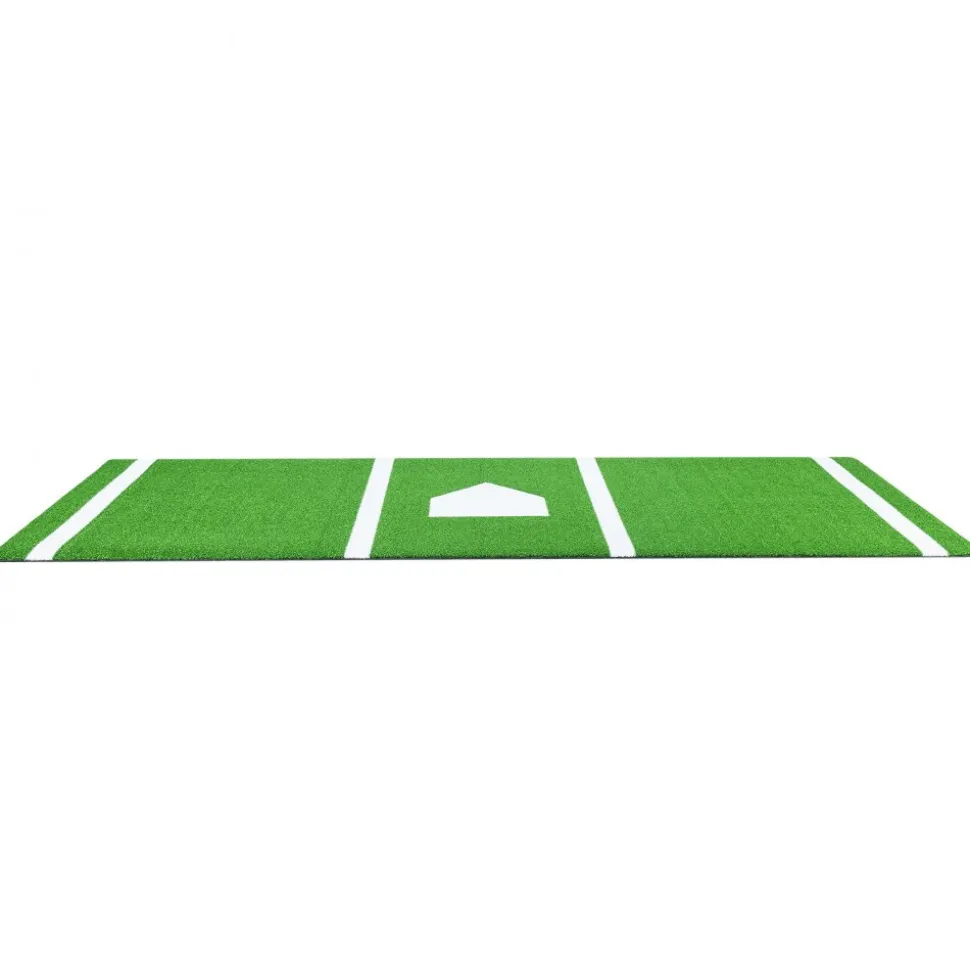 VEVOR 10x3.8 ft Baseball Softball Hitting Batting Mat, Indoor/Outdoor Anti-Slip Anti-Fade Softball Mat, Lined & Foam Backing Training Aid with Tightening Rope, Portable Practice Mats, Green