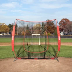 VEVOR 7x7 ft Baseball Softball Practice Net, Portable Baseball Training Net for Hitting Batting Catching Pitching, Backstop Baseball Equipment Training Aids with Strike Zone (Net Only)