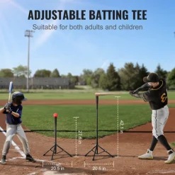 VEVOR 7x7 ft Baseball Softball Practice Net, Portable Baseball Training Net for Hitting Batting Catching Pitching, Backstop Baseball Equipment with Bow Frame, Carry Bag, Strike Zone, Ball, Batting Tee
