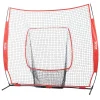 VEVOR 7x7 ft Baseball Softball Practice Net, Portable Baseball Training Net for Hitting Batting Catching Pitching, Backstop Baseball Equipment Training Aids with Carry Bag and Strike Zone