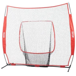 VEVOR 7x7 ft Baseball Softball Practice Net, Portable Baseball Training Net for Hitting Batting Catching Pitching, Backstop Baseball Equipment Training Aids with Carry Bag and Strike Zone